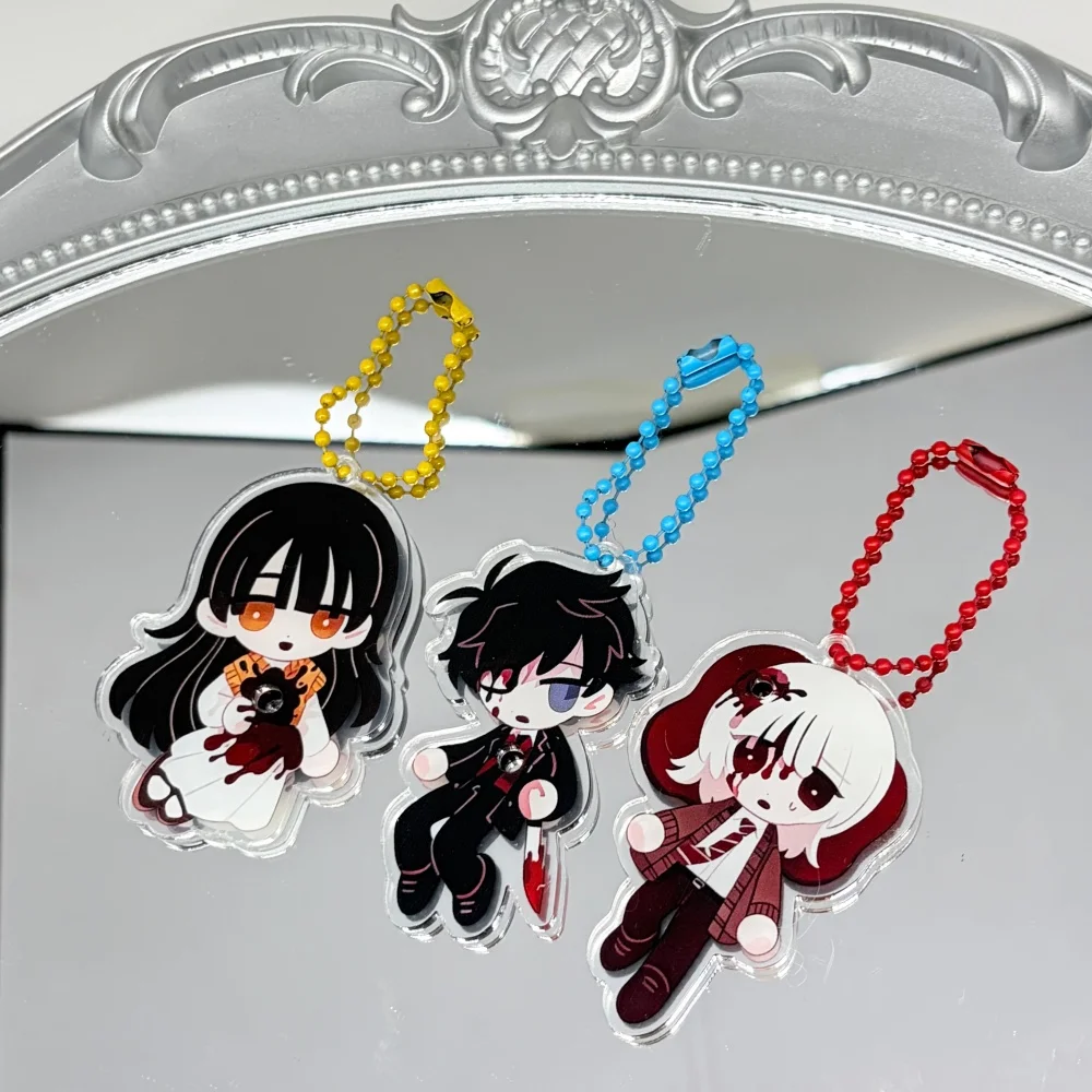 Game Saihate Station Haru Akinashi Shion Tatsunami Aoi Tenjiku Keychain Cosplay Phone Chain Acrylic Keyring Pendant Accessory
