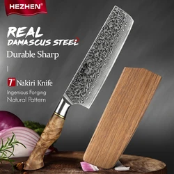 HEZHEN 7 Inch Professional Nakiri Knife 67 Layers Damascus Super Steel 10 Sharp Cook Knife For Meat  Japanese Kitchen Knife