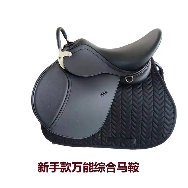 سرج شامل مجموعة كاملة من سياحي الفروسية البريطانية لركوب الخيل البريطاني من الألياف الدقيقة وحزام البطن المزدوج مدرب العوائق