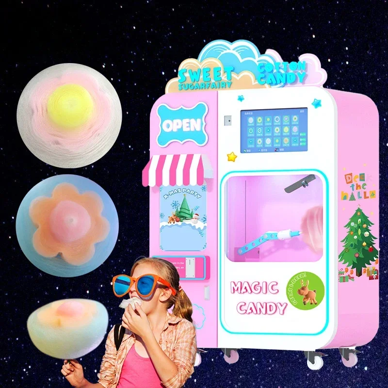 bulk automatic digital flower cotton candy vending machine for kids