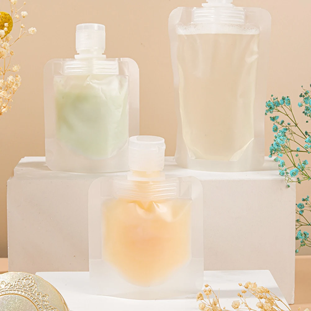 

12pcs Leakproof Portable Storage Bags Squeezable Travel Lotion Pouches Frosted Plastic Containers Refillable Organizer