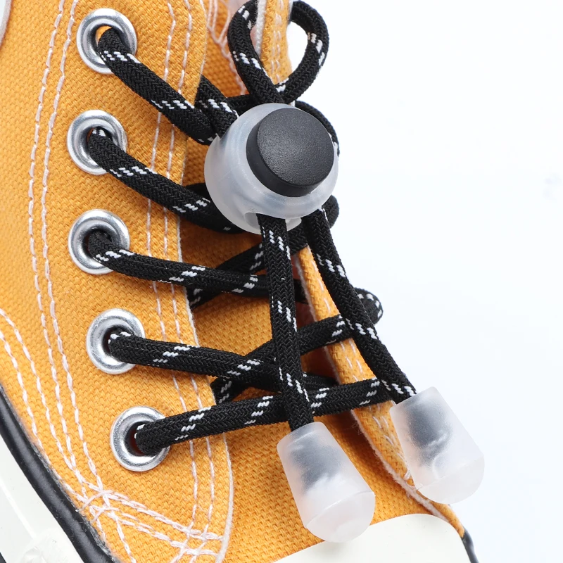 transparent circular spring button up shoelace sneakers No Tie Shoe laces children adult  Elastic shoelaces 26 colors 1 pair