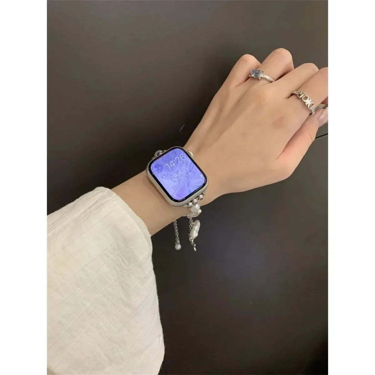 Bracelet de montre à bijoux pour iWatch Ultra 2 Series 10/9/8/7/6/5 Bracelet de montre tendance 42/44/45/46/49 mm 38/40/41 mm_voghion.com