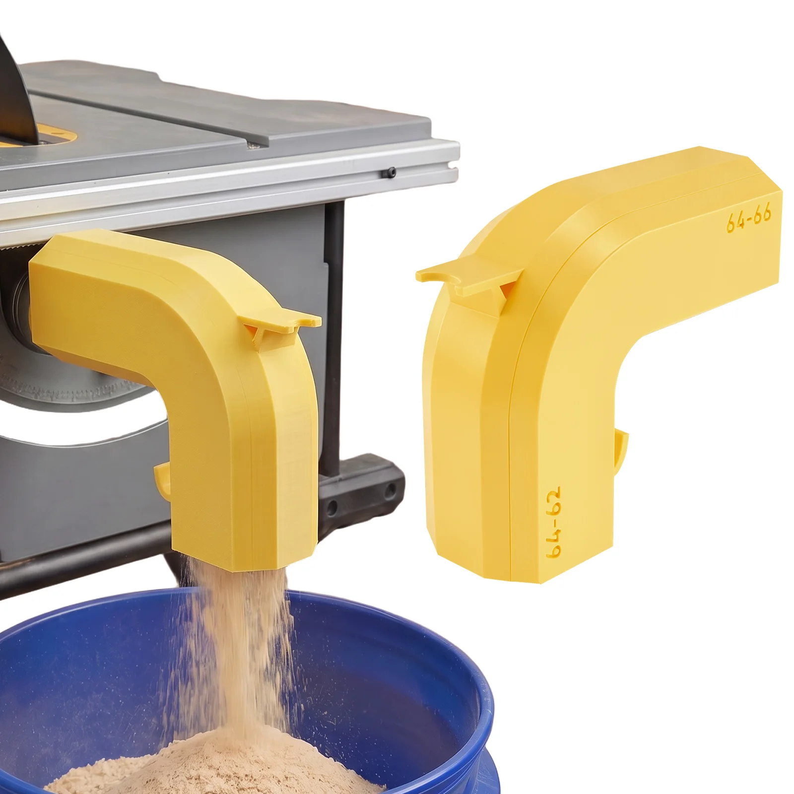 Table Saw Dust Collector/Extraction Adapter Snap On Table Saw Dust Collection Elbow with Dual Hook for Efficient Sawdust Capture