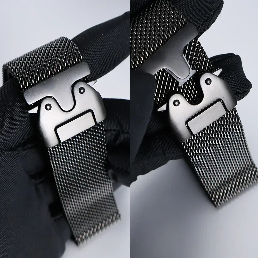 Titanium Band for Apple Watch Ultra 3 49mm Series11 10 9 8 7 6 Natural Titanium Milanese Loop for IWatch Secure Parachute Buckle