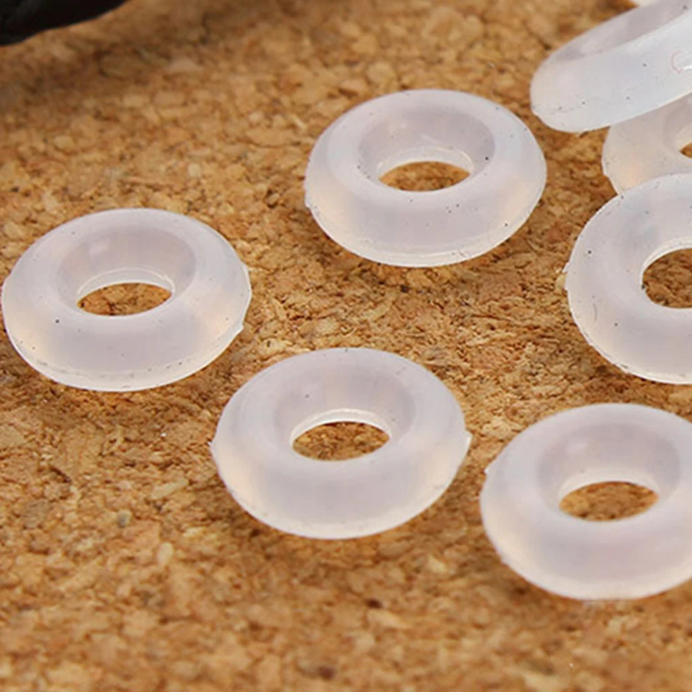 50pcs Anti-SLIP จุกยางลูกปัดซิลิโคนสีขาวเครื่องประดับทําเครื่องมือสําหรับ DIY ต่างหูสร้อยข้อมือสร้อยคอหัตถกรรม