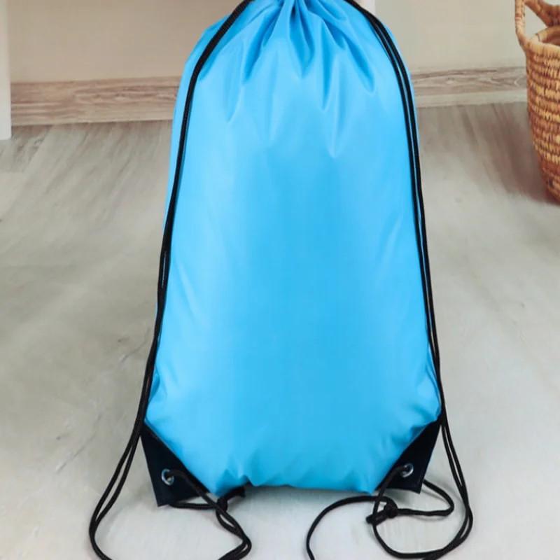 Sac à cordon pliable imperméable, pochette de rangement épaisse de couleur unie, sac à dos de shopping portable pour l'organisation à domicile et en voyage
