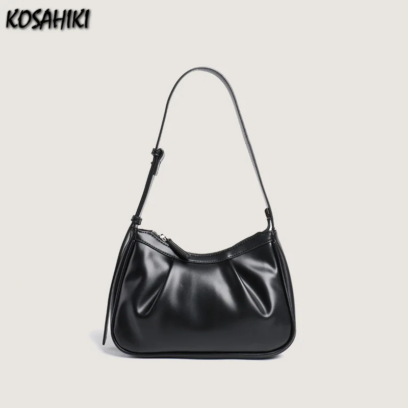 

Women Luxury Y2k Aesthetic Elegant Design Shoulder Bags All Match Office Lady Chic Handbags Fairy Pleated Fashion Underarm Bag