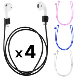 4-1Pcs Soft Silicone Earphone Rope Cable for AirPods 3 2 1 Samsung Buds Plus Universal Wireless Earphone Anti-Lost  Neck Ropes