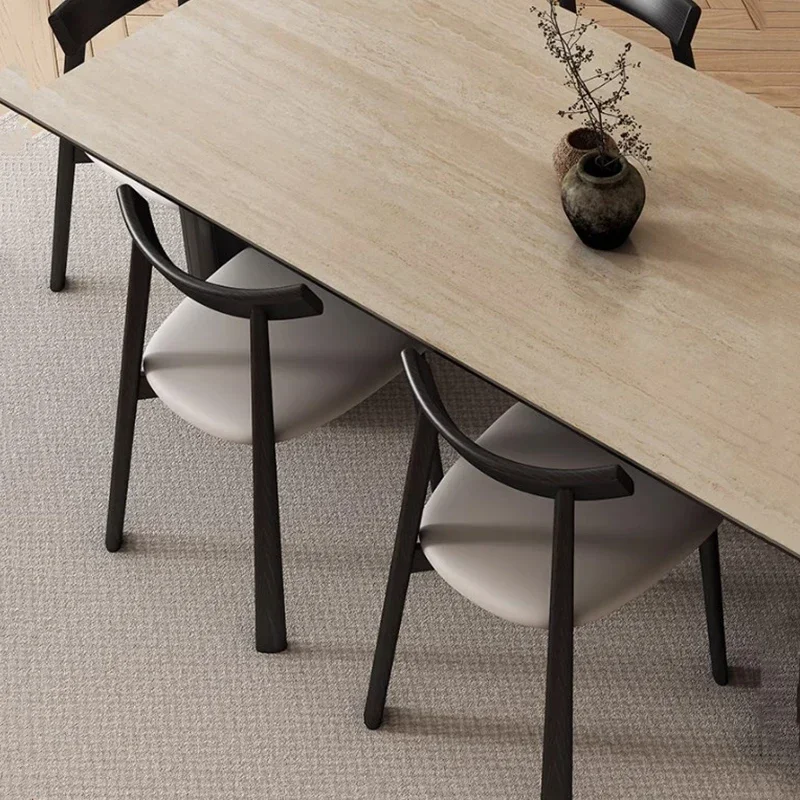 Combination Rectangular Dining Table European Center Restaurant Legs Metal Dining Table High Wood Mesas De Jantar Home Furniture