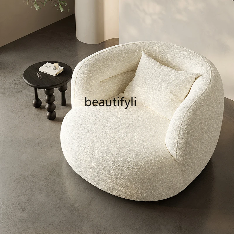 

Italian light luxury leisure chair spot lazy sofa chair Nordic small apartment wabi sandy wind
