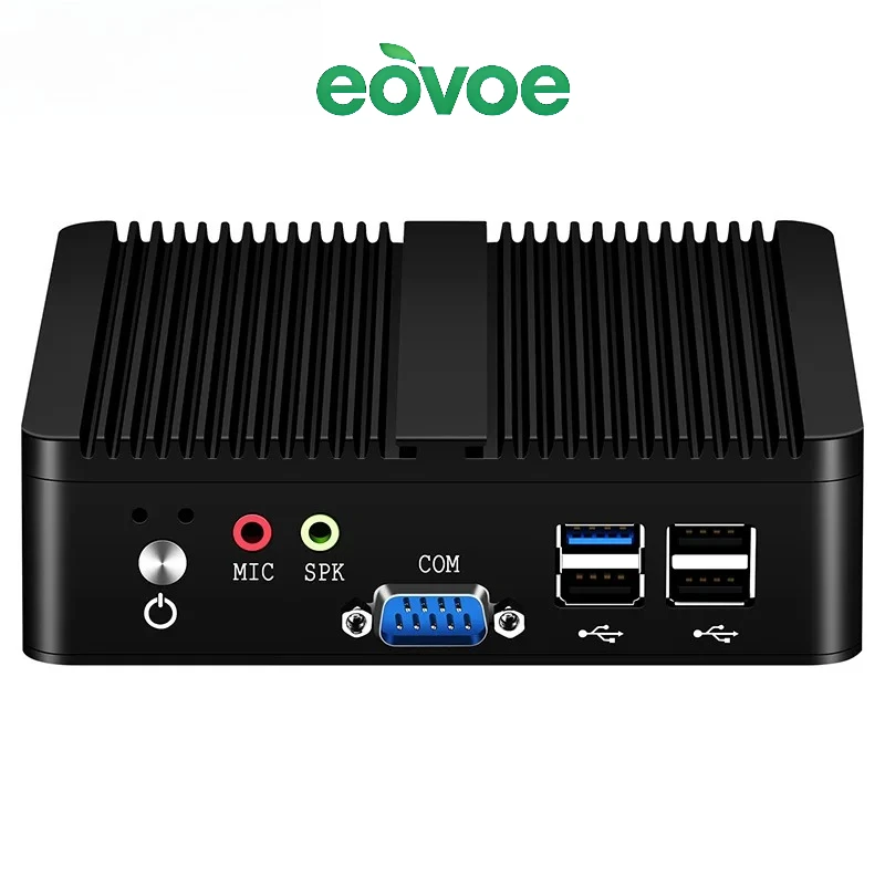 EOVOE Mini PC Intel Celeron J6412 Dual Ethernet 2x COM RS232 RS485 Windows Linux HDMI VGA 4x USB WiFi Industrial Computers