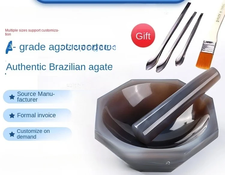 30mm 50mm 70mm 100mm all sizes High Quality Natural Agate Mortar and Pestle for Lab Grinding 110mm 120mm 150mm 160mm 200mm