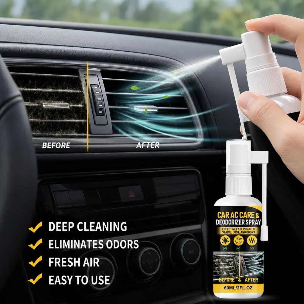Car Air Conditioner Cleaner Spray Remove Dust Odor Mold For Auto Summer Air Conditioner Vent Foam Cleaning Deodorant Car