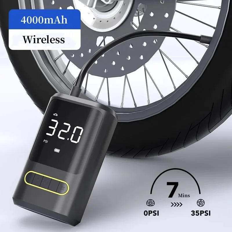 LEIBOO Portable Air Compressor 150PSI Tire Inflator with LED Light for Car Motorcycle Bike Ball Emergency Air Pump