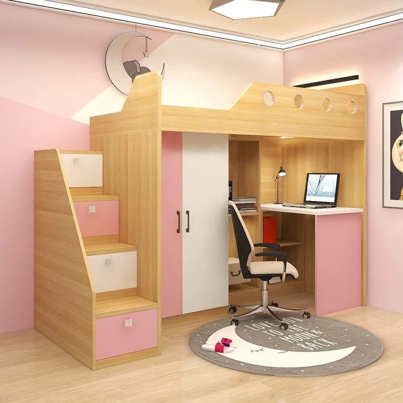 Small apartment on the bed and under the table, locker integrated with bookshelf multi-function