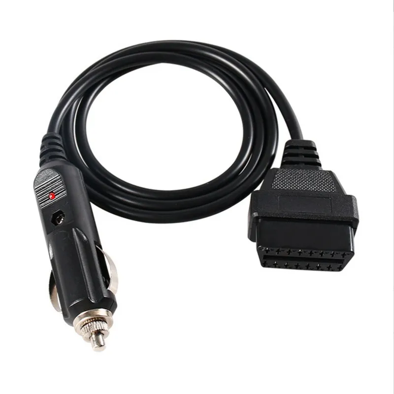 

High Current,OBD2 Connector OBDII 16 Pin Male Adapter To Cigarette Lighter Plug Cable OBD2 40CM 12V DC Power Supply Adapter