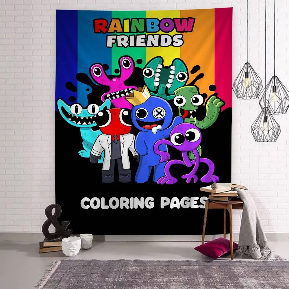 Game R-Rainbow F-Friends Colorful Tapestry Wall Hanging Hanging Tarot Hippie Wall Rugs Dorm Wall Art Decor