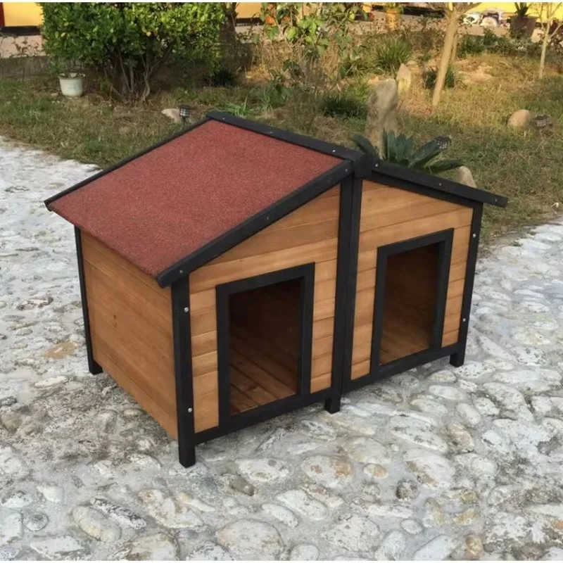 

SDD012L Gabled Roof Wood Rustic Dog House