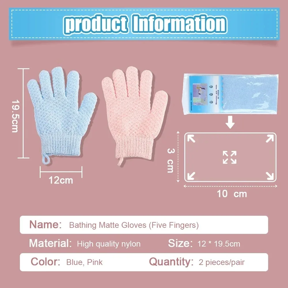 4Pcs Bath for Peeling Exfoliating Gloves Body Clean Mitt Shower Scrub Massage for Body Scrub Sponge Wash Skin Moisturizing SPA