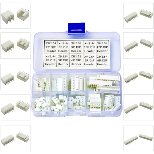 

XH2.5 DIP Header Jst 2.54mm Pitch IC Socket Plugs Adapter 75Pcs, JST-XH DIP Header Through Hole Vertical Header