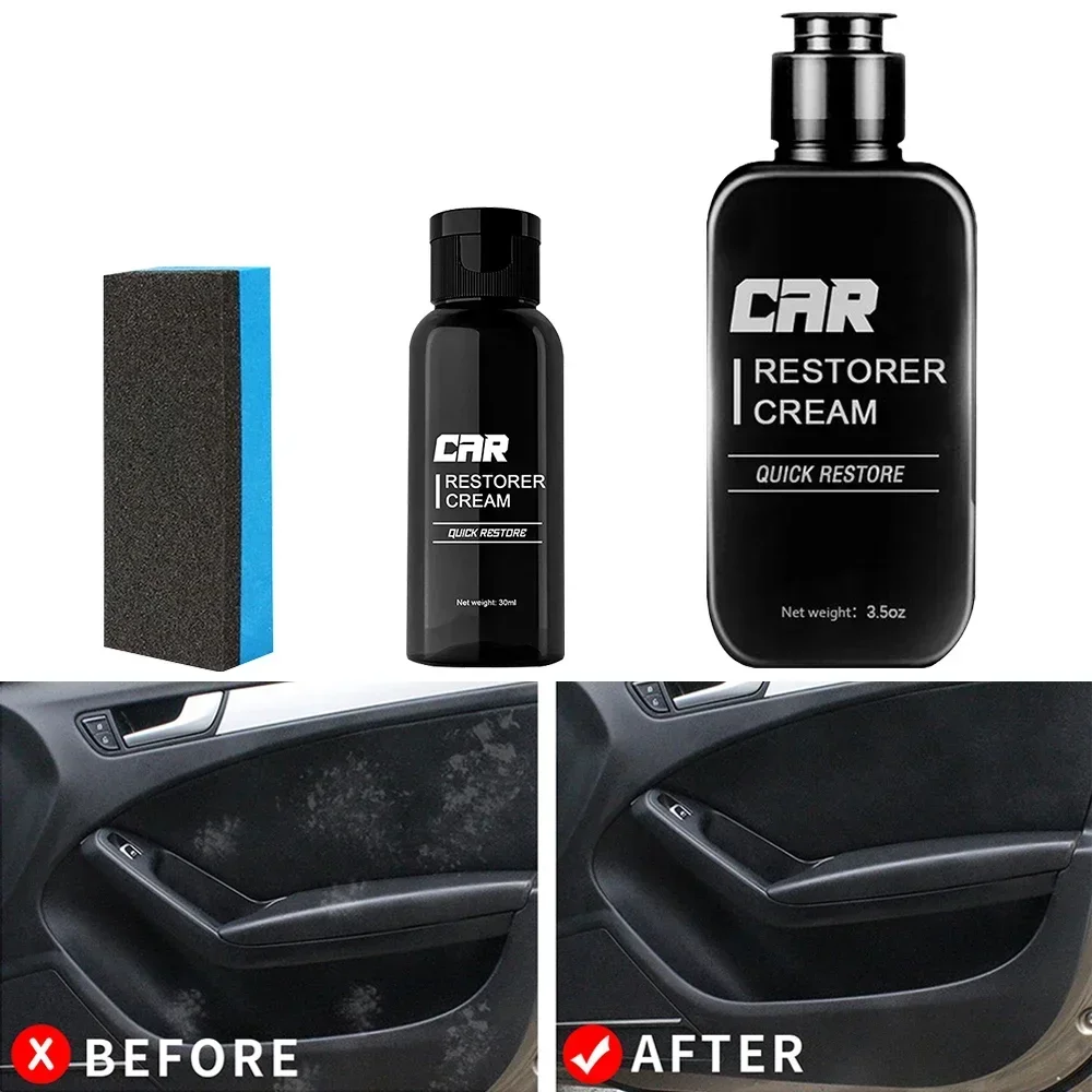 30ml/100ml Car Restorer Cream Quick Paste Auto Plastic Leather Refurbishment Agent Washable Refresh Aging Surfaces Care Cleaning