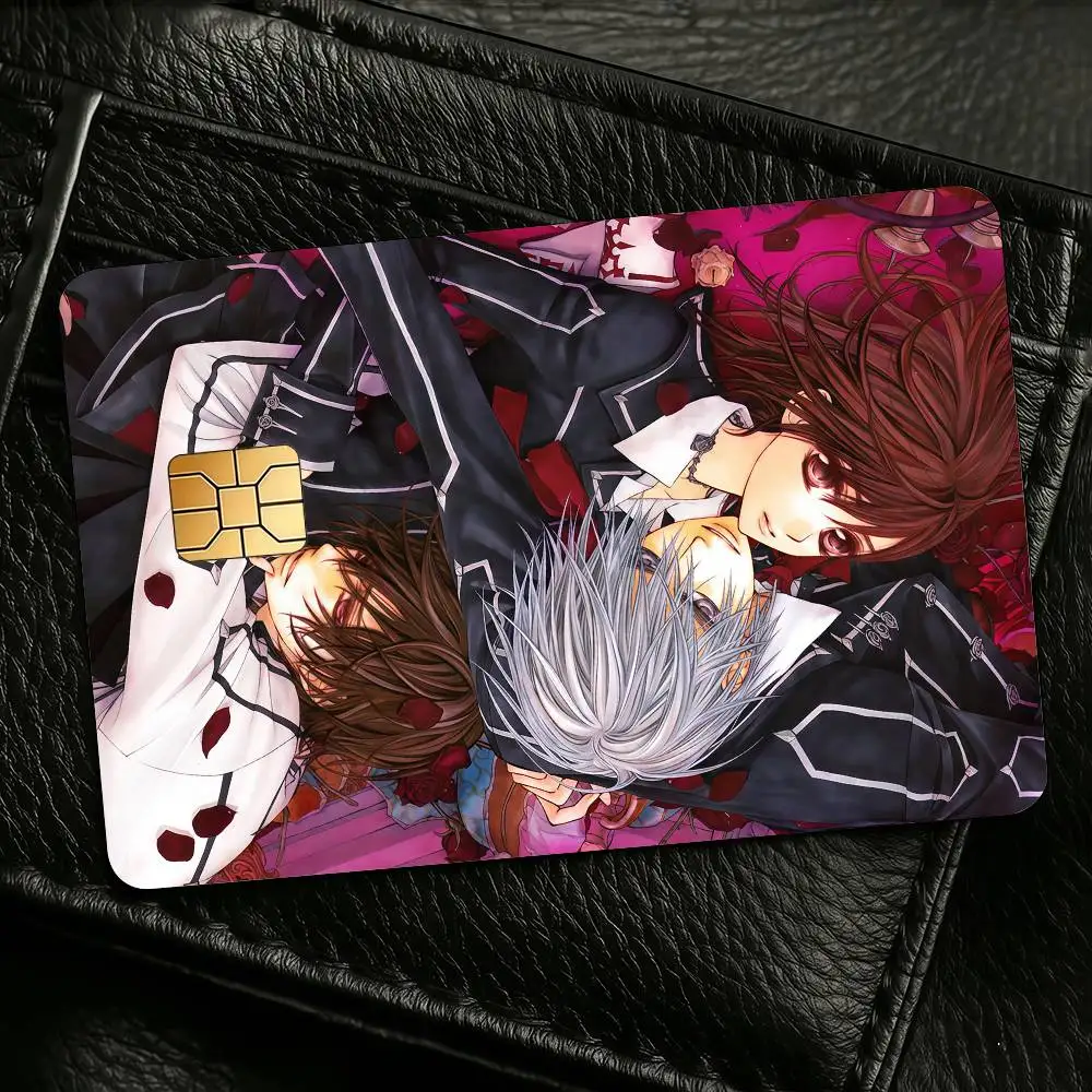 Pegatinas para Tarjetas de Crédito Anime Vampire Knight, 4 Unidades, Película Decorativa para Tarjetas de Autobús, Decoración Frontal, Tarjetas Bancarias, Impermeables