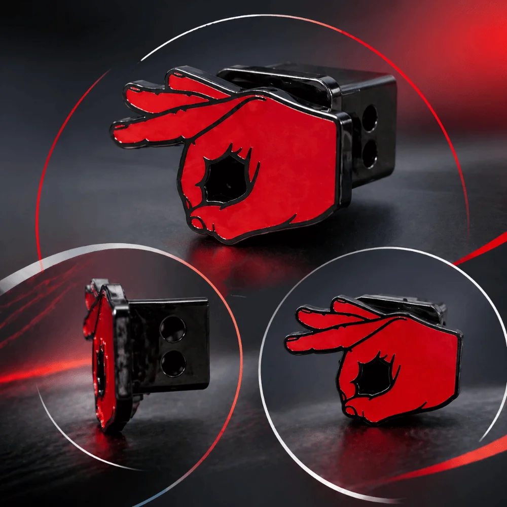 Circle Hand Pattern Trailer Rear Cover Lightweight Material Durable Material Trailer Receiver Cover Polished Surface