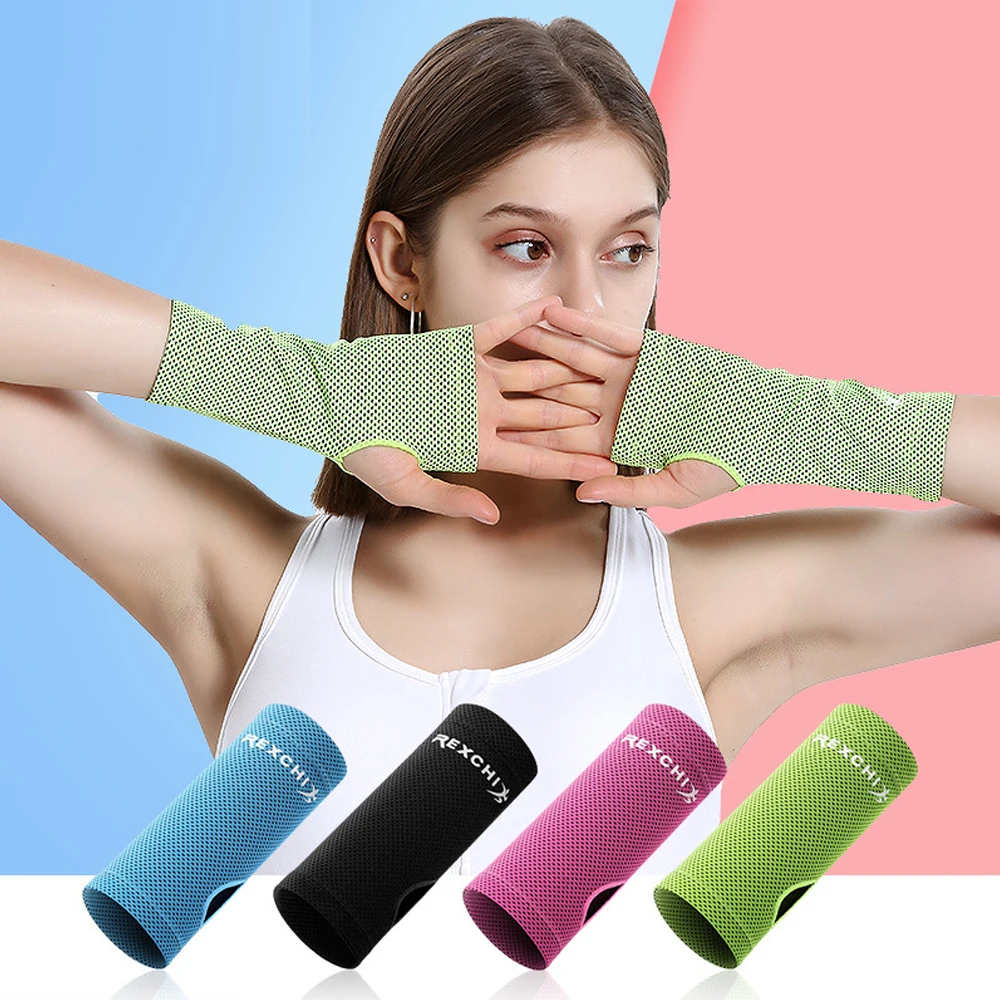 1Pair Summer Ice Silk Cooling Wristband Sweatbands Sports Hand Sweat Band Wrist Wrap Bands For Women Gym Yoga Volleyball Sports