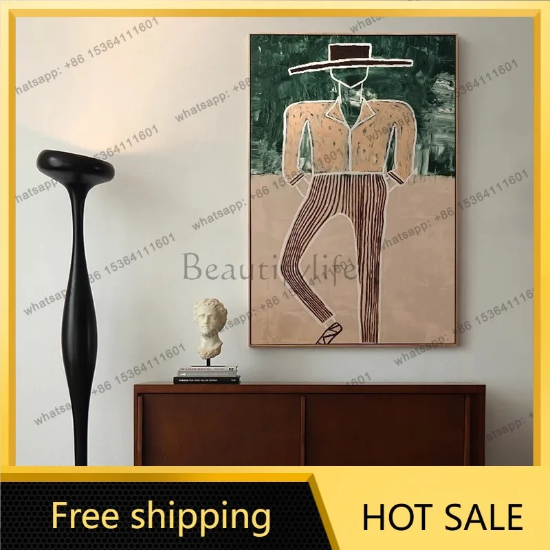 LJY medieval cream style living room background wall decorative painting advanced sense