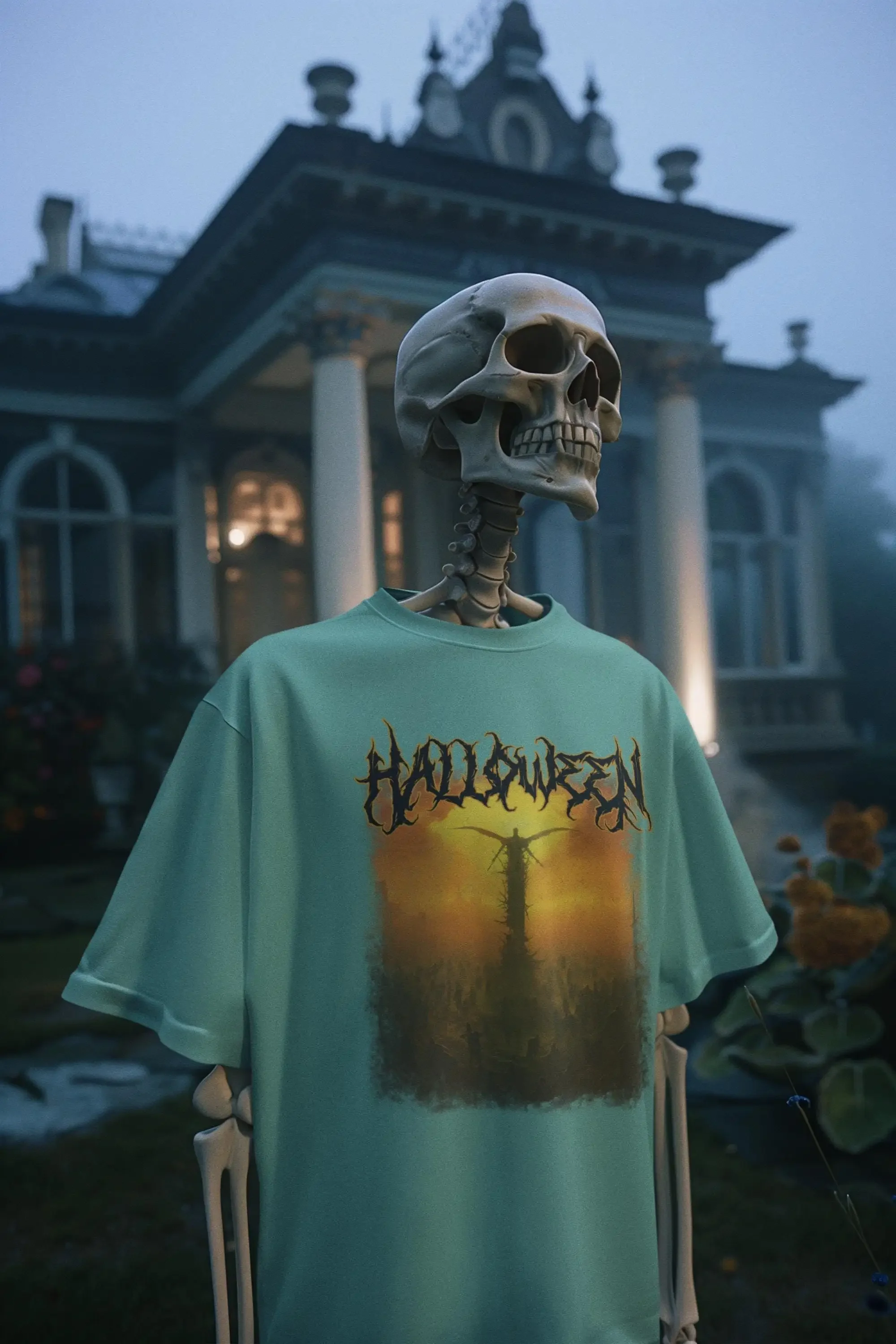 

Dark Gothic Halloween T Shirt Scary Angel Of Death Design Spooky Horror Art Metal Band Style Unique Fall Fashion