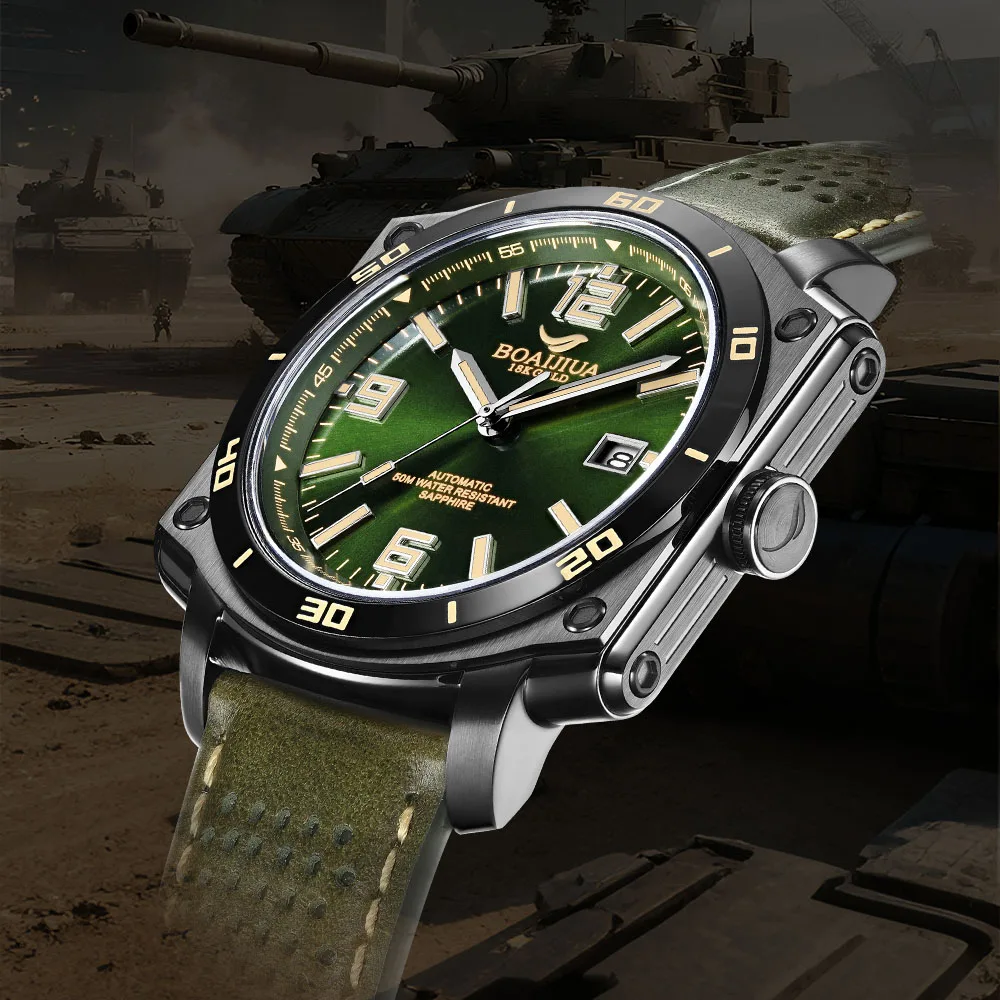 BORIAGE(BOAIJIUA) NH35 Fully Automatic Mechanical Men's Watch Original Design Mechanical Watches  Luminous Wristwatch