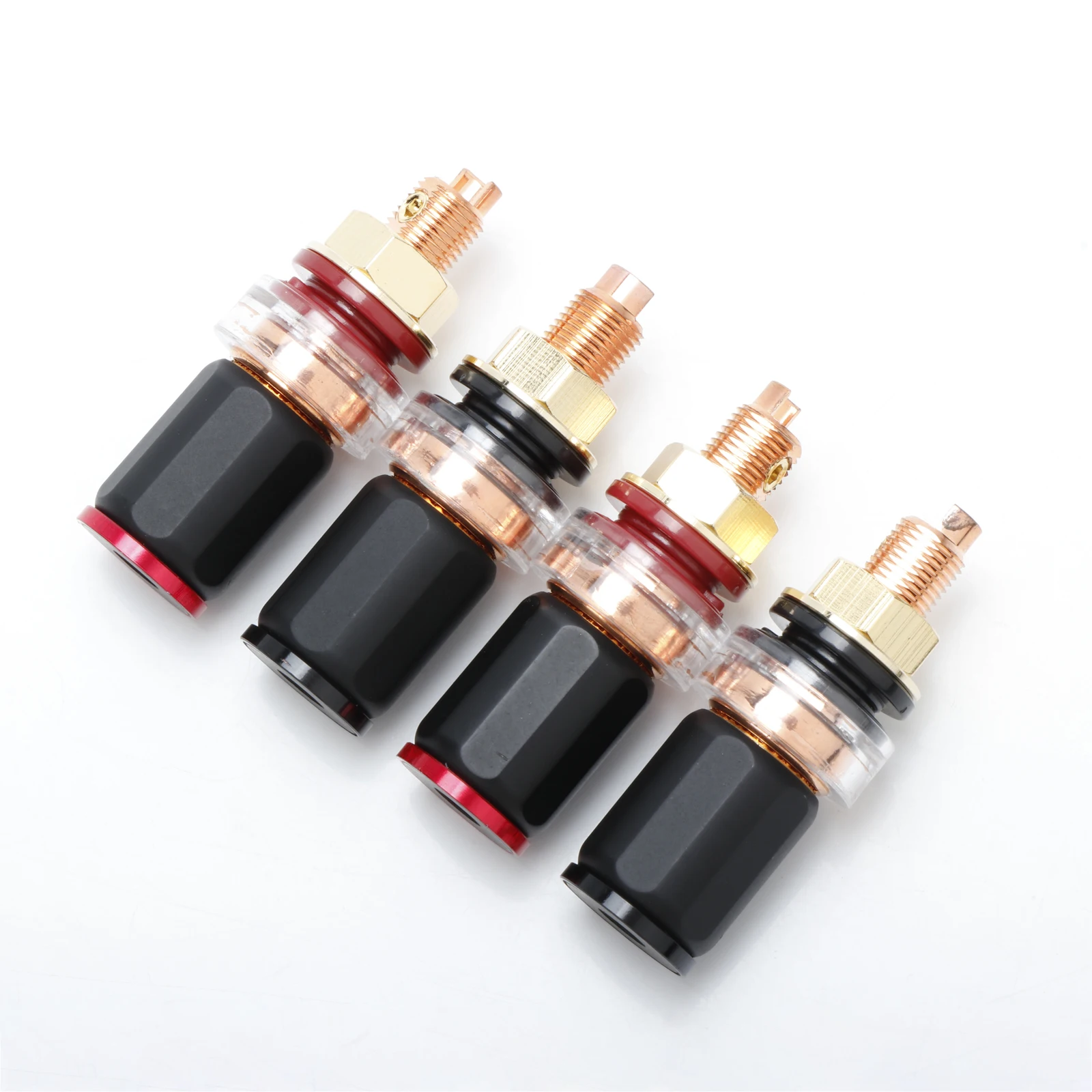 HIFI Speaker Binding Post no solder Nickel Gold Plated Horn terminal Audio amplifier socket gold-plated speaker terminal block