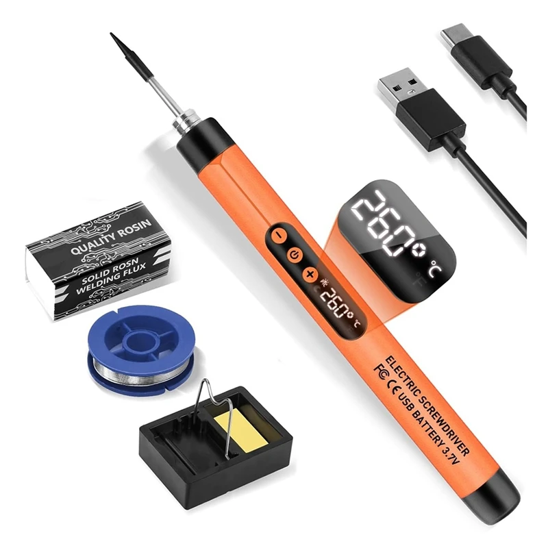 

USB Digital Electric Soldering Iron Set Kit Intelligent 300-450℃ Temperature Adjustable Solder Welding Iron Tool