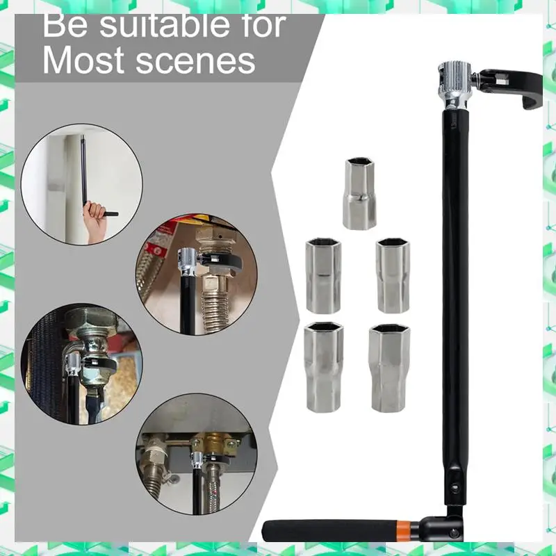 

FIZP Faucet Wrench Carbon Steel Plumber Socket Wrench With 5 Sockets And 1 Chuck Tap Back Nut Wrench Kitchen Sink Keys Durable ,