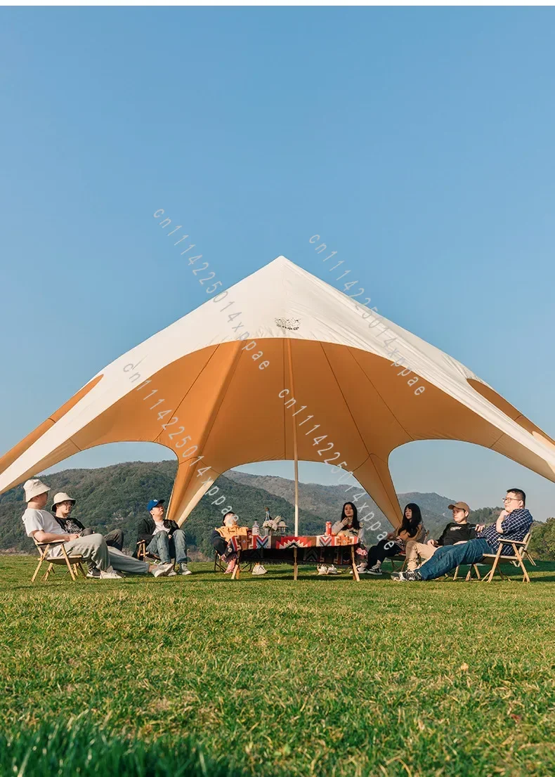 Camping Camping Thickened Rain and Sun Protection Large Outdoor Lotus Canopy Tent