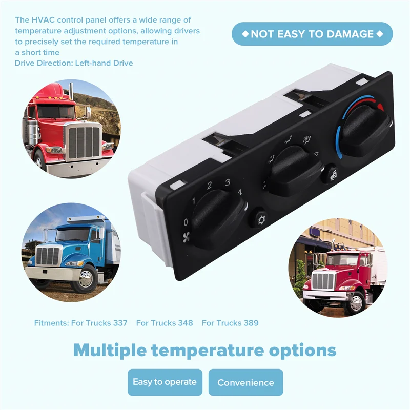 لوحة تحكم HVAC لـ Peterbilt 337 348 389 Q21-6119 مفتاح لوحة التحكم في درجة الحرارة مفتاح التحكم في تكييف الهواء المتردد #5