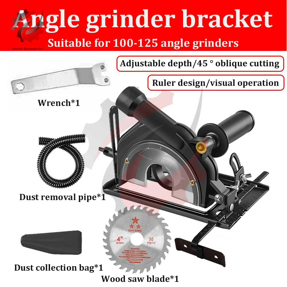 Hand Angle Grinder Converter Adjustable Grinder Bracket Cutting Woodworking Table Tool with Guide Ruler Cutting Base Holder