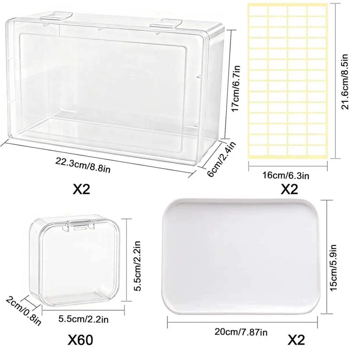 STOCK-Bead Organizer Box, 60Pcs Small Beads Organizers, with Classification Tags and Trays, Clay Beads, Screws, Seeds B