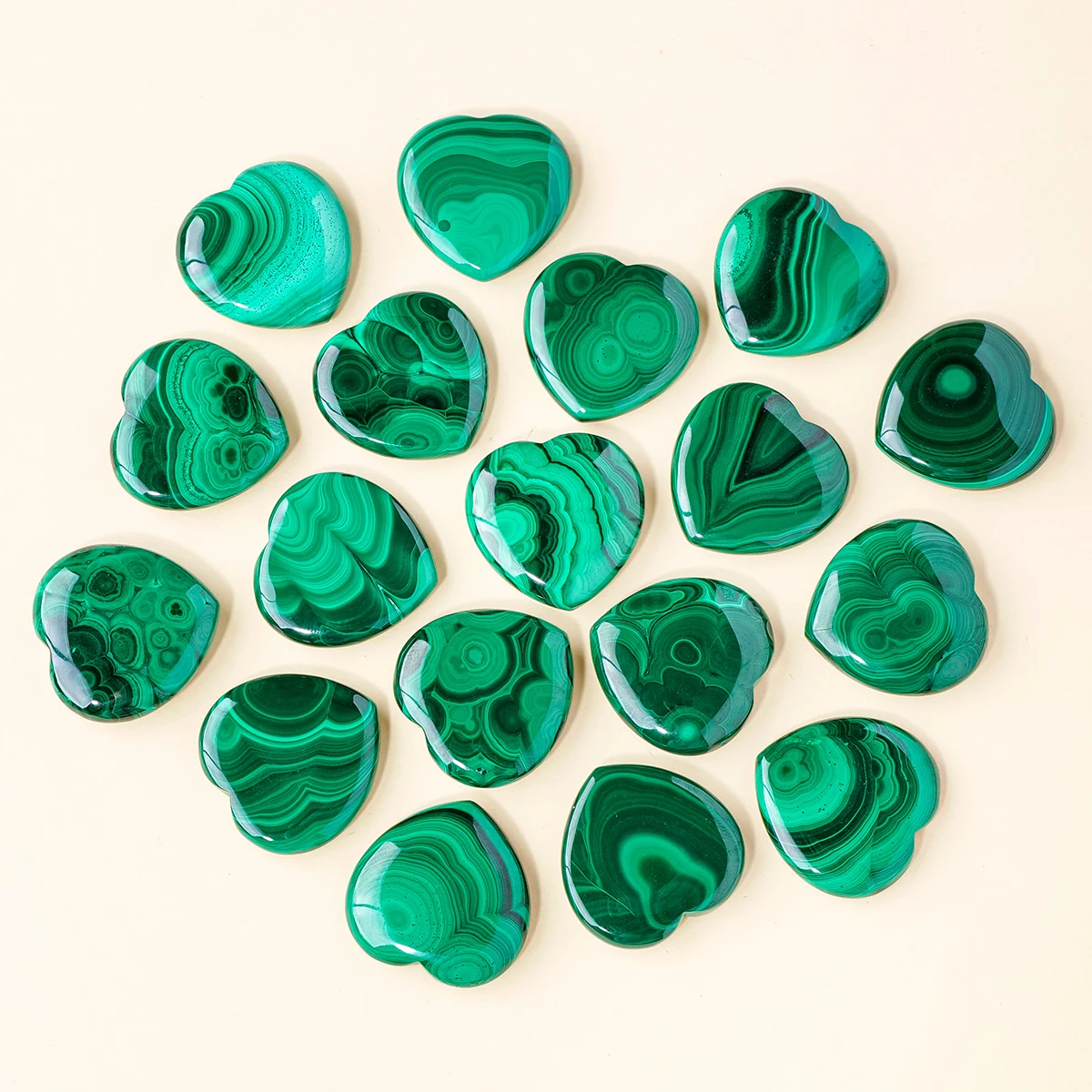 1pc Malachite Heart Palm Worry Stone - 1pc Natural Crystal for Reiki, Chakra Balancing & Love