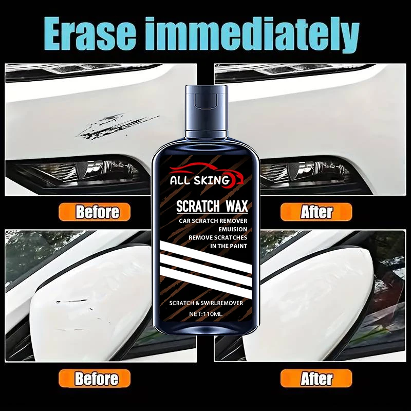 

110 мл паста для полировки автомобиля, воск для ремонта царапин, водостойкая защита, паста для ремонта царапин автомобиля с губкой для черного автомобиля