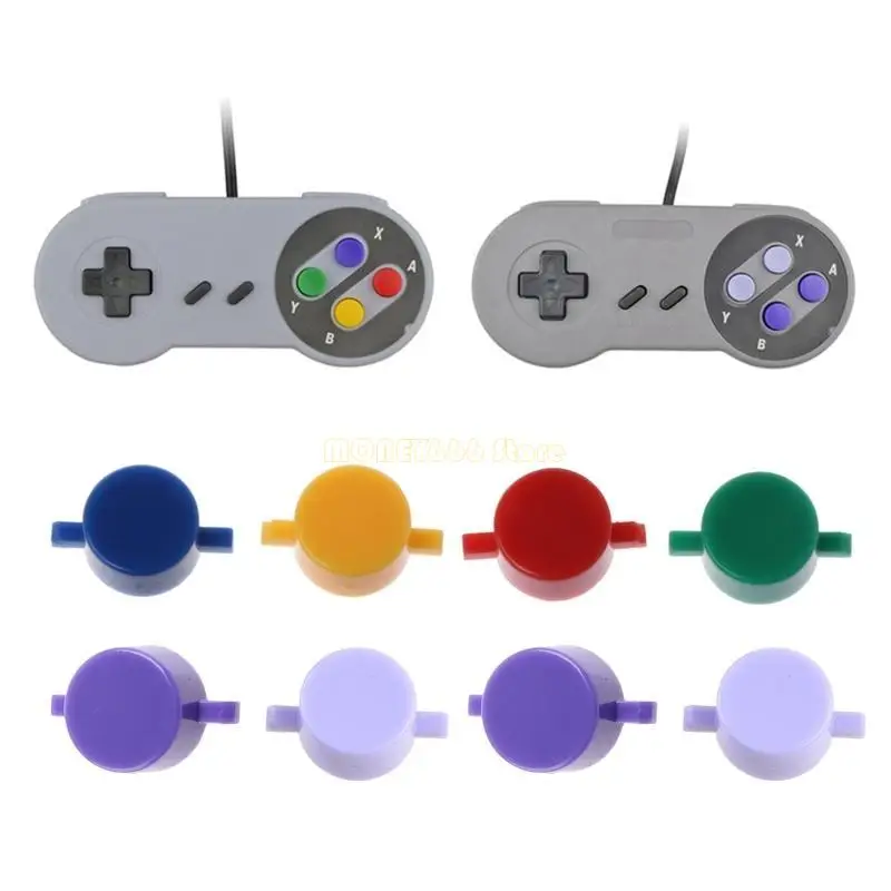 F62C 4pieces ซ่อมชิ้นส่วนปุ่มพลาสติก A B X Y ABXY BUTTON ACCESSION สำหรับ NES