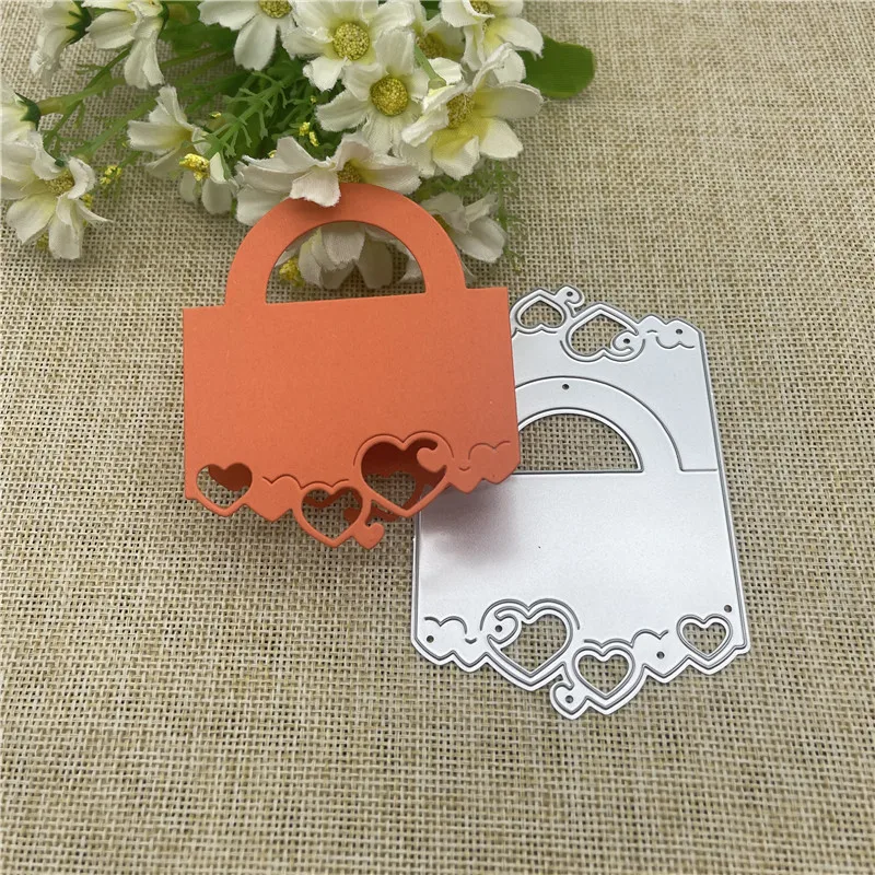 Heart bag topper head Lace background Metal Cutting Dies Stencils For DIY Scrapbooking Decorative Embossing Handcraft Template