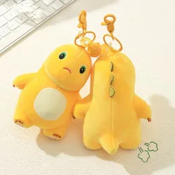 Yellow Milk Dragon Dinosaur Pendant Bag Decoration Plush Toy Stuffed Doll Cartoon Animal Key Ring Chain Boy Friend Girl Gift