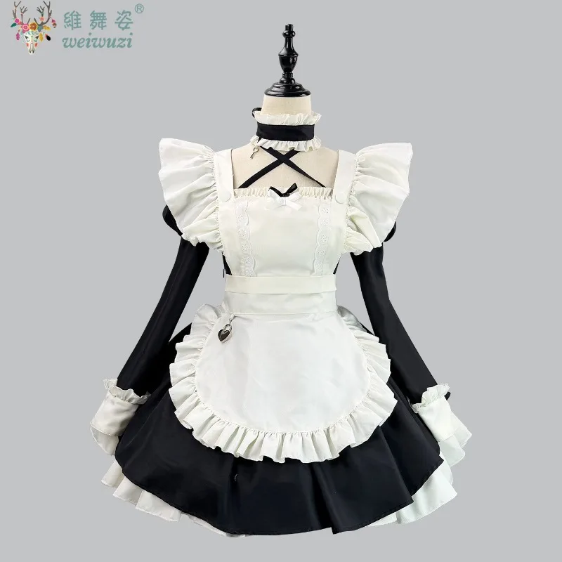 New Anime Maid Dress Cosplay Costume Lolita Sweet Dress Retro Gothic Black White Apron Suit Classics Stage Perfermance Clothing