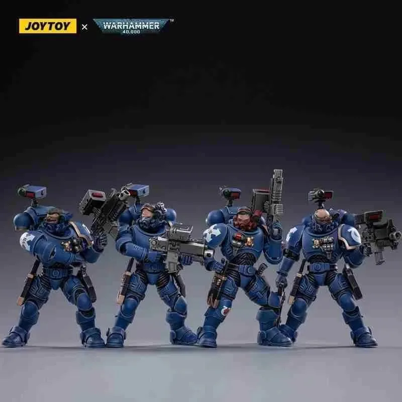 [In-Stock]JOYTOY Warhammer 40k 1: 18 Warhammer ULTRAMARINES INCURSORS Action Figures 4-person Set 12CM Anime Military Model Toys