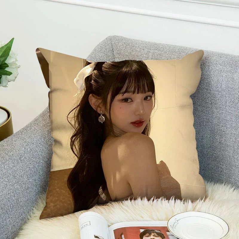 J-jang WonYoung Body Pillow Cover 45x45 Decorative Pillowcase Decor 40x40 Cushion Covers for Bed Pillows Car Decoration Sofa