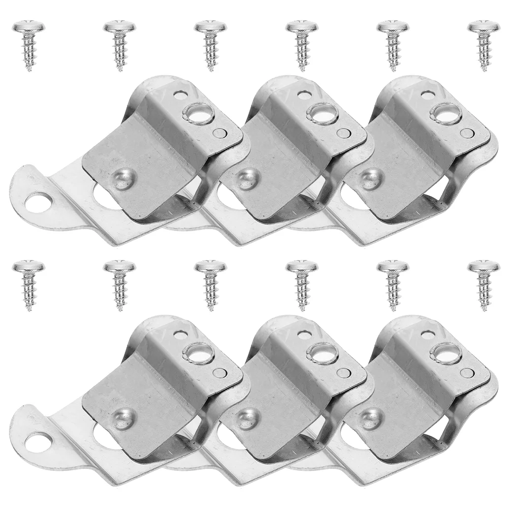 

6 Pcs Clip Microphone Hook Cell Holder Ham Radios Mount Silver Stainless Steel Car