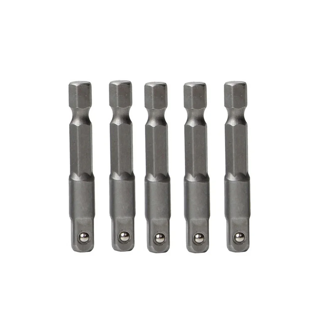 

5pcs Screwdriver Socket Adapter Converter 1 4 Hex Shank To 1 4 Square Drive Extension Joint Wrench Adaptor Power Tool