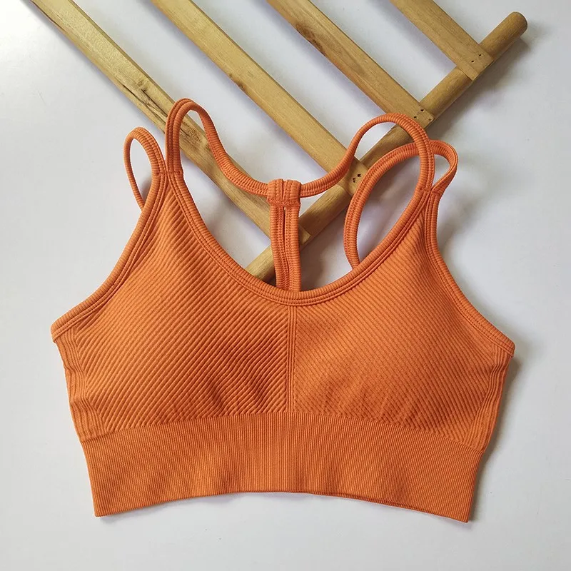 Seamless Criss Cross Back Sports Bra, Padded Yoga Bra for Women, Breathable Workout Crop Top (Multi-Pack) Ropa Para Mujer 5